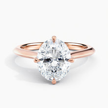 Load image into Gallery viewer, East-West Knife Edge Oval Solitaire Engagement Ring
