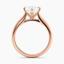 Load image into Gallery viewer, East-West Knife Edge Oval Solitaire Engagement Ring

