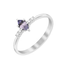Load image into Gallery viewer, Tanzanite Trillion Solitaire Ring - Sterling Silver
