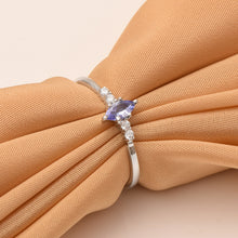 Load image into Gallery viewer, Tanzanite Trillion Solitaire Ring - Sterling Silver
