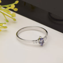 Load image into Gallery viewer, Tanzanite Trillion Solitaire Ring - Sterling Silver
