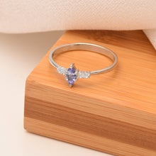 Load image into Gallery viewer, Tanzanite Trillion Solitaire Ring - Sterling Silver
