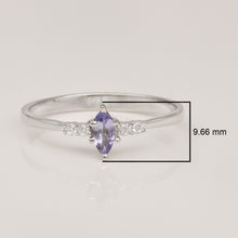 Load image into Gallery viewer, Tanzanite Trillion Solitaire Ring - Sterling Silver
