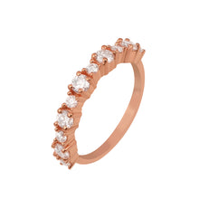 Load image into Gallery viewer, Moissanite Half Eternity Band Ring - Sterling Silver
