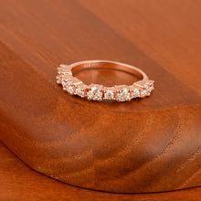 Load image into Gallery viewer, Moissanite Half Eternity Band Ring - Sterling Silver
