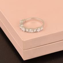 Load image into Gallery viewer, Moissanite Half Eternity Band Ring - Sterling Silver
