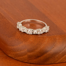 Load image into Gallery viewer, Moissanite Half Eternity Band Ring - Sterling Silver
