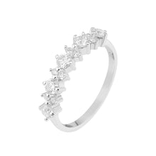 Load image into Gallery viewer, Moissanite Modern Graduated Eternity Band Ring – Sterling Silver
