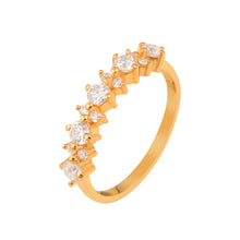 Load image into Gallery viewer, Moissanite Modern Graduated Eternity Band Ring – Sterling Silver
