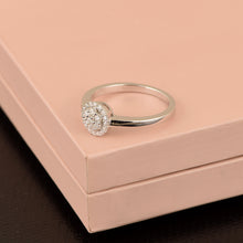 Load image into Gallery viewer, Moissanite Elegant Dome Design Stackable Ring – Sterling Silver
