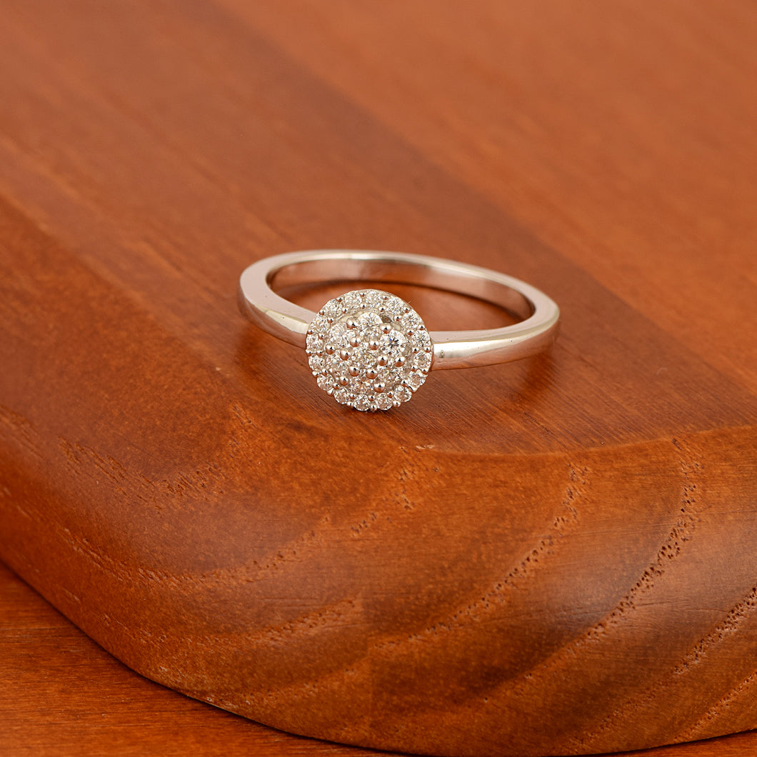 Moissanite Elegant Dome Design Stackable Ring – Sterling Silver