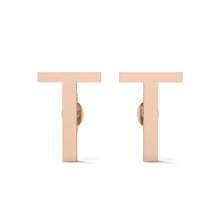 Load image into Gallery viewer, Initial &quot;T&quot; Monogram Stud Earring – Sterling Silver
