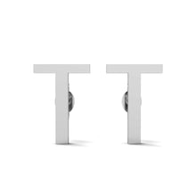 Load image into Gallery viewer, Initial &quot;T&quot; Monogram Stud Earring – Sterling Silver
