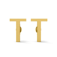Load image into Gallery viewer, Initial &quot;T&quot; Monogram Stud Earring – Sterling Silver

