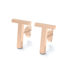 Load image into Gallery viewer, Initial &quot;T&quot; Monogram Stud Earring – Sterling Silver

