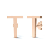 Load image into Gallery viewer, Initial &quot;T&quot; Monogram Stud Earring – Sterling Silver
