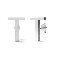 Load image into Gallery viewer, Initial &quot;T&quot; Monogram Stud Earring – Sterling Silver
