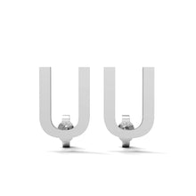 Load image into Gallery viewer, Initial &quot;U&quot; Monogram Stud Earring – Sterling Silver
