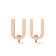 Load image into Gallery viewer, Initial &quot;U&quot; Monogram Stud Earring – Sterling Silver
