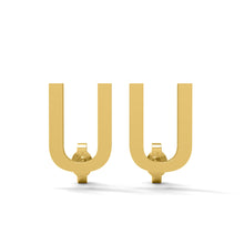 Load image into Gallery viewer, Initial &quot;U&quot; Monogram Stud Earring – Sterling Silver
