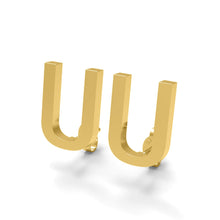 Load image into Gallery viewer, Initial &quot;U&quot; Monogram Stud Earring – Sterling Silver
