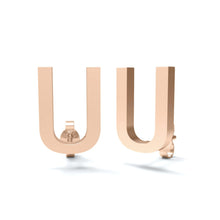Load image into Gallery viewer, Initial &quot;U&quot; Monogram Stud Earring – Sterling Silver
