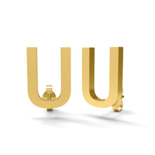 Load image into Gallery viewer, Initial &quot;U&quot; Monogram Stud Earring – Sterling Silver
