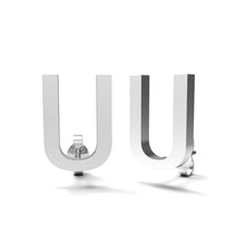 Load image into Gallery viewer, Initial &quot;U&quot; Monogram Stud Earring – Sterling Silver
