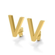 Load image into Gallery viewer, Initial &quot;V&quot; Monogram Stud Earring – Sterling Silver
