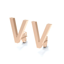 Load image into Gallery viewer, Initial &quot;V&quot; Monogram Stud Earring – Sterling Silver
