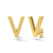 Load image into Gallery viewer, Initial &quot;V&quot; Monogram Stud Earring – Sterling Silver
