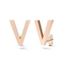 Load image into Gallery viewer, Initial &quot;V&quot; Monogram Stud Earring – Sterling Silver
