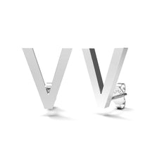 Load image into Gallery viewer, Initial &quot;V&quot; Monogram Stud Earring – Sterling Silver
