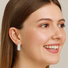 Load image into Gallery viewer, Double Row Moissanite Huggie Hoop Earrings – Sterling Silver

