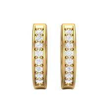 Load image into Gallery viewer, Classic Channel Set Moissanite Hoop Earrings – Sterling Silver
