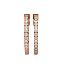 Load image into Gallery viewer, Moissanite Classic Inside Out Hoop Earrings – Sterling Silver
