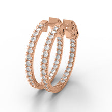 Load image into Gallery viewer, Moissanite Classic Inside Out Hoop Earrings – Sterling Silver
