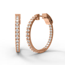 Load image into Gallery viewer, Moissanite Classic Inside Out Hoop Earrings – Sterling Silver
