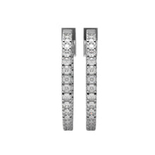 Load image into Gallery viewer, Moissanite Classic Inside Out Hoop Earrings – Sterling Silver
