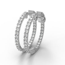 Load image into Gallery viewer, Moissanite Classic Inside Out Hoop Earrings – Sterling Silver
