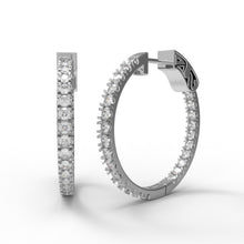 Load image into Gallery viewer, Moissanite Classic Inside Out Hoop Earrings – Sterling Silver
