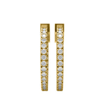 Load image into Gallery viewer, Moissanite Classic Inside Out Hoop Earrings – Sterling Silver
