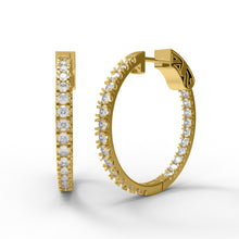 Load image into Gallery viewer, Moissanite Classic Inside Out Hoop Earrings – Sterling Silver
