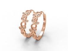 Load image into Gallery viewer, Moissanite Leaf Vine Scroll Hoop Earrings – Sterling Silver
