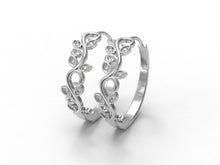 Load image into Gallery viewer, Moissanite Leaf Vine Scroll Hoop Earrings – Sterling Silver
