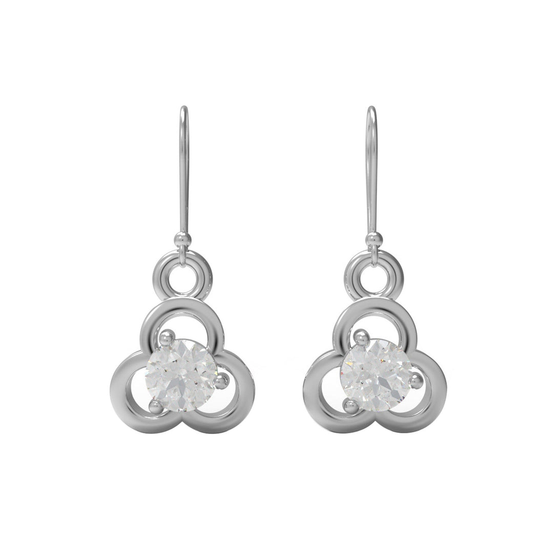Moissanite Elegant Openwork Drop Earrings - Sterling Silver