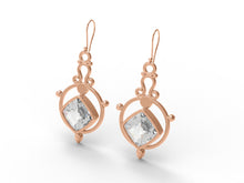 Load image into Gallery viewer, Moissanite Cushion Dangle Drop Earrings - Sterling Silver
