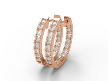 Load image into Gallery viewer, Inside-Out Moissanite Hoop Earrings – Sterling Silver
