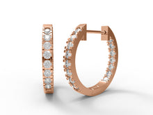 Load image into Gallery viewer, Inside-Out Moissanite Hoop Earrings – Sterling Silver
