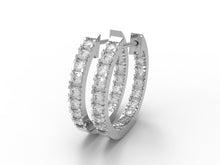Load image into Gallery viewer, Inside-Out Moissanite Hoop Earrings – Sterling Silver
